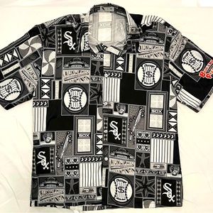 Chicago White Sox Baseball Hawaiian Size Med Shirt Beggars Pizza Button Up Black